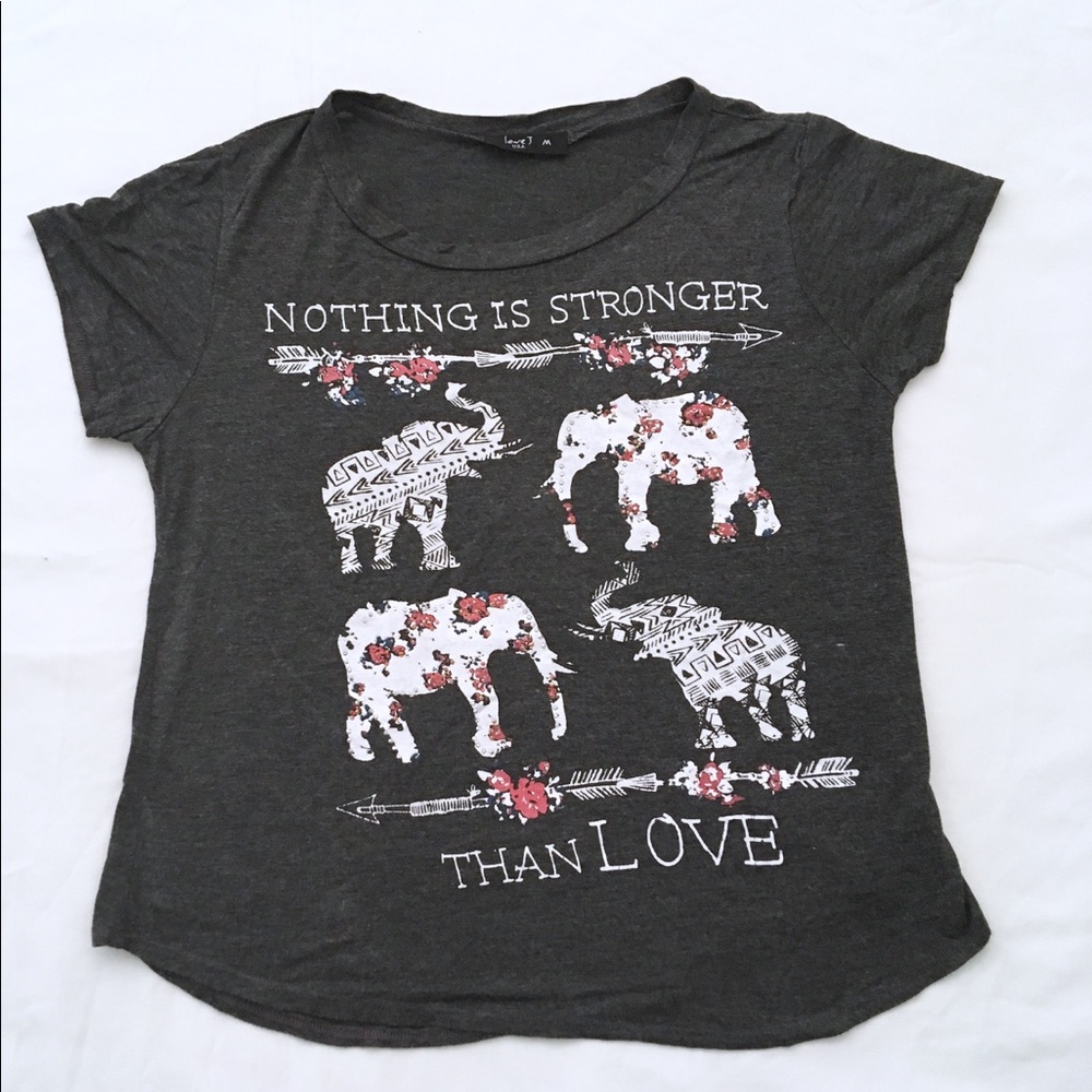 Love J Graphic Top Gray Floral/Aztec